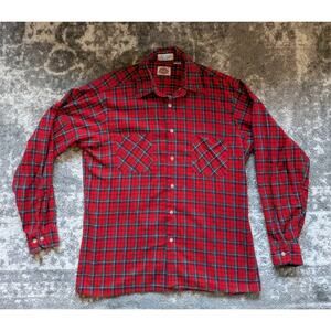 Vintage Dickies Red Flannel Shirt Lumberjack Shirt - Large, Made In Turkey